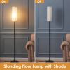 74.8in Tall Floor Lamp with Shade 3200K Warm Yellow Light Modern Standing Lamp Decorative Lamp with Foot Switch 6W Bulb for Bedroom Living Room