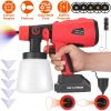 Portable Battery Powered Electric Paint Sprayer HVLP Spray Painting Gun Handheld Painter with 2 Spray Patterns 5 Nozzles 800ML Detachable Cup Flow Adj