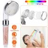 Handheld Shower Head High Pressure Powerful Filter Shower Head with 7 Colors Changing Light