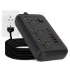 Power Strip with 5.9FT Extension Cord 3 AC Outlets and 4 USB A Ports 2 USB C Port 2500W Wall Mount Outlet Extender for Home Office Dorm Travel