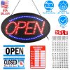 LED Open Sign 22.64x13.78In Business Neon Open Sign Advertisement Board with Steady Flashing Modes Business Hours and Open Closed Sign