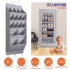 16 Pockets Over The Door Shoe Organizer 5 Tier Shoe Rack for Door with 6 Hooks Behind Door Hanging Storage Shelf for Shoes Toys Towels Bags Bedroom Ba