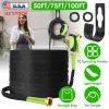 75FT Non-Expandable Garden Hose Kink-Free Lightweight Water Hose Lay Flat Garden Hose with 10 Patterns Hose Nozzle Storage Bag Hanging Hook for Outdoo