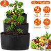 3 Pack Plant Grow Bags Potato Vegetable Planter Bags Breathable Planting Fabric Pots 15Gallons