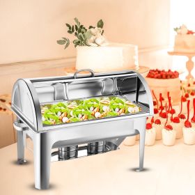 SOGA 9L Stainless Steel Full Size Roll Top Chafing Dish Food Warmer