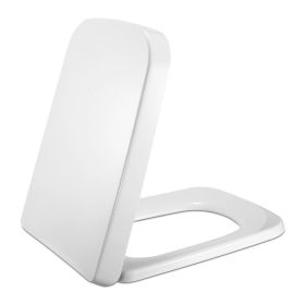 1pc white silent closed PP toilet lid, durable bathroom toilet lid, thickened design, easy to install household plastic seat ring