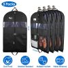 5 Packs Garment Bags Breathable Suit Bag Washable Clothes Cover Protector with Handles for Suits Coat Shirts T-shirts Jackets Dress for Adults Childre