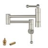 Traditional Wall Mount 16 1/6 Inch Extended Stove Swing Arm Folding 2 Handles 360Â° Rotation Dual Joints Pot Filler Kitchen Faucet