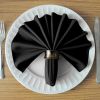 24 Pack Black 100% Polyester Soft Durable Washable Cloth Table Napkins 17x17 Inch Great for Restaurants Dinners and Parties