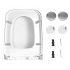 1pc white silent closed PP toilet lid, durable bathroom toilet lid, thickened design, easy to install household plastic seat ring