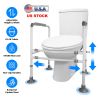 Toilet Safety Rails for Elderly Adjustable Toilet Safety Rails Stand Alone Toilet Safety Frame with Adjustable Heights Width for Elderly Pregnant Pati