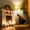 67.32In Mother Daughter Floor Lamp with Linen Shade 3200K Brightness 360° Adjustable Reading Light Modern Decoration Standing Lamp for Living Room Bed