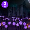 2Packs Solar Scary Eyeballs Lights Outdoor Halloween Decoration Swaying Light Halloween Path Lights Ornaments with Total 12LED IP65 Waterproof for Yar