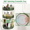 3 Tier Rotating Makeup Organizer 360° Spinning Perfume Cosmetic Storage Tray 55LBS Load Countertop Shelves for Lotion Lipstick