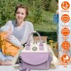 Baby Nappy Diaper Bag with 6 Pockets Burp Cloth Adjustable Shoulder Strap Detachable Small Bag Multifunctional Diaper Changing Bag with 2 Insulated Po
