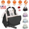 Baby Nappy Diaper Bag with 6 Pockets Burp Cloth Adjustable Shoulder Strap Detachable Small Bag Multifunctional Diaper Changing Bag with 2 Insulated Po