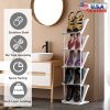 5 Tier Vertical Shoe Rack Narrow Free Standing Storage Organizer for Entryway Space-Saving Stackable Shoe Holder Corner Shoe Tower For Entryway Bedroo