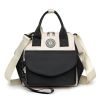 Baby Nappy Diaper Bag with 6 Pockets Burp Cloth Adjustable Shoulder Strap Detachable Small Bag Multifunctional Diaper Changing Bag with 2 Insulated Po