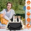 Baby Nappy Diaper Bag with 6 Pockets Burp Cloth Adjustable Shoulder Strap Detachable Small Bag Multifunctional Diaper Changing Bag with 2 Insulated Po