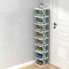 9Tier Narrow Entryway Shoe Rack Plastic Vertical Shoe Organizer Space Saving Free Standing Shoes Storage Shelf Closet Hallway