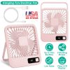 Mini Desktop Cooling Fan Rechargeable Battery Powered Personal Fan Speed Adjustment Strong Airflow Quiet Travel Fan with LCD Display for Home Office T