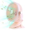 Portable Quiet Clip On Fan With 5 Speeds 3 Brightness 720° Fully Adjustable Angle Type-C Rechargeable Clip Desk Wall Mounted Fan For Camping Office Ho