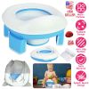 Portable Toddler Potty Toilet Foldable Potty Training Seat Cover with Splash Guard Include Storage Bag 20Psc Potty Bags Baby Toilet Trainer for Indoor