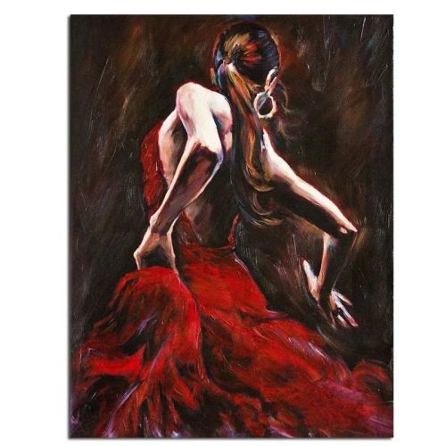 Ha's Art Handmade Abstract Oil Painting Wall Art Modern Beautiful Red Dancing Girl Picture Canvas Home Decor For Living Room Bedroom No Frame Ha's Art Handmade Abstract Oil Painting Wall Art Modern Beautiful Red Dancing Girl Picture Canvas Home Decor For Living Room Bedroom No Frame