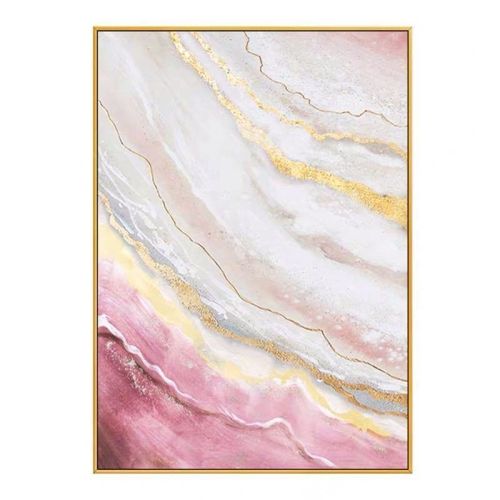 Hand Painted Gold Foil Abstract Oil Painting Wall Art Modern Minimalist Pink Marble Picture Canvas Home Decor For Living Room No Frame Hand Painted Gold Foil Abstract Oil Painting Wall Art Modern Minimalist Pink Marble Picture Canvas Home Decor For Living Room No Frame