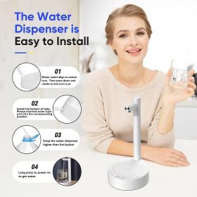 Desktop Water Bottle Dispenser, Smart Table Water Dispenser Portable Electric Water Bottle Pump Countertop For Universal Bottles (Color: White)
