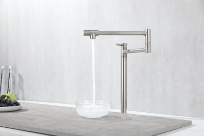 Pot Filler Faucet with Extension Shank (Color: Brushed Nickel)