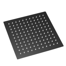 Rain Shower head, High Flow Stainless Steel Square Rainfall ShowerHead, Waterfall Bath Shower Body Covering, Ceiling or Wall Mount 12 Inch (Color: Black)