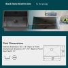 Gloss Black Ceramic Coating with NanoTek Undermount Kitchen Sink;  16 Gauge Stainless Steel Wet Bar or Prep Sinks Single Bowl