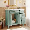 36-inch Bathroom Vanity with Resin Sink, Modern Bathroom Cabinet, Featuring Two Soft Close Doors and Four Drawers