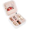 Mini Jewelry Storage Box Portable Ring Earring Necklace Storage Travel Case PU Leather Jewelry Organizer Gift