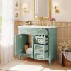 36-inch Bathroom Vanity with Resin Sink, Modern Bathroom Cabinet, Featuring Two Soft Close Doors and Four Drawers