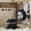 Ceramic Cookware Set, 14 Piece Pots And Pans Setsuper Non-Stick Comfortable Handle, Cookware Set For Healthy Cooking