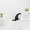 Automatic Sensor Touchless Bathroom Sink Faucet With Deck Plate In Matte Black