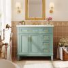 36-inch Bathroom Vanity with Resin Sink, Modern Bathroom Cabinet, Featuring Two Soft Close Doors and Four Drawers
