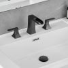 New Waterfall Bathroom Sink Faucet 3 Hole Dual Handle 8 Inch Bath Faucet with Plastic Perforated Drainer