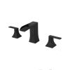 New Waterfall Bathroom Sink Faucet 3 Hole Dual Handle 8 Inch Bath Faucet with Plastic Perforated Drainer