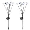 2Packs Solar Scary Eyeballs Lights Outdoor Halloween Decoration Swaying Light Halloween Path Lights Ornaments with Total 12LED IP65 Waterproof for Yar
